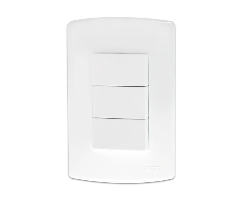2X4 3 Lever Switches White - Onesto - Standard Lighting (Pty) Ltd