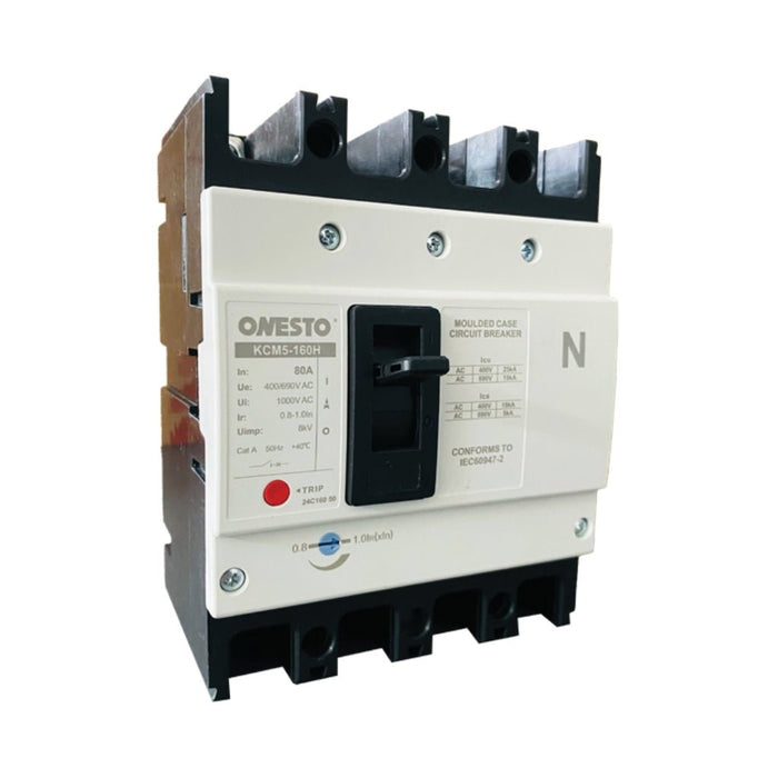 4 Pole Adjustable Thermal Moulded Case Circuit Breaker (160A - 250A) - Onesto - Standard Lighting (Pty) Ltd