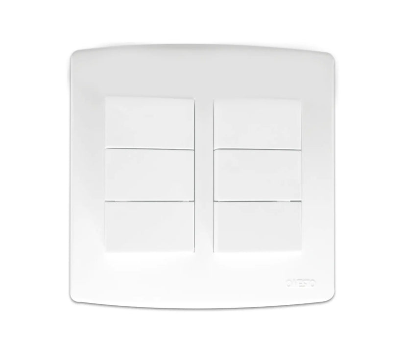 4X4 6 Lever Switch White - Onesto - Standard Lighting (Pty) Ltd