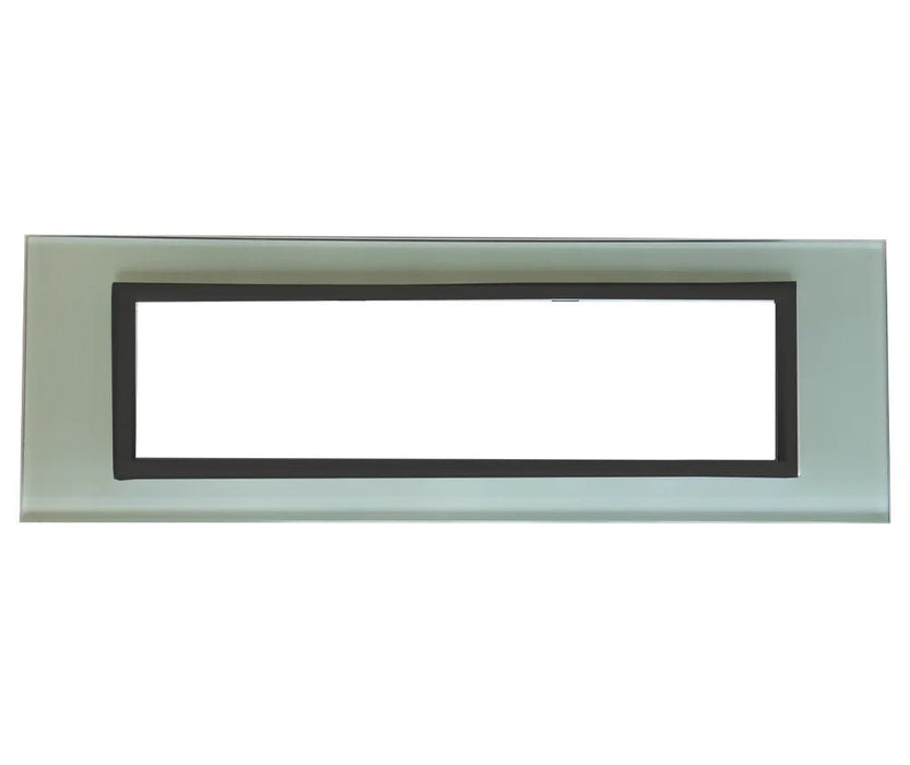 8 LEVER WHITE GLASS & BLACK BEZEL CLUSTER + BOX - Standard Lighting (Pty) Ltd