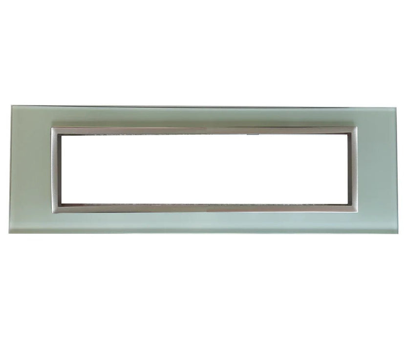 8 LEVER WHITE GLASS & TITANIUM BEZEL CLUSTER + BOX - Standard Lighting (Pty) Ltd