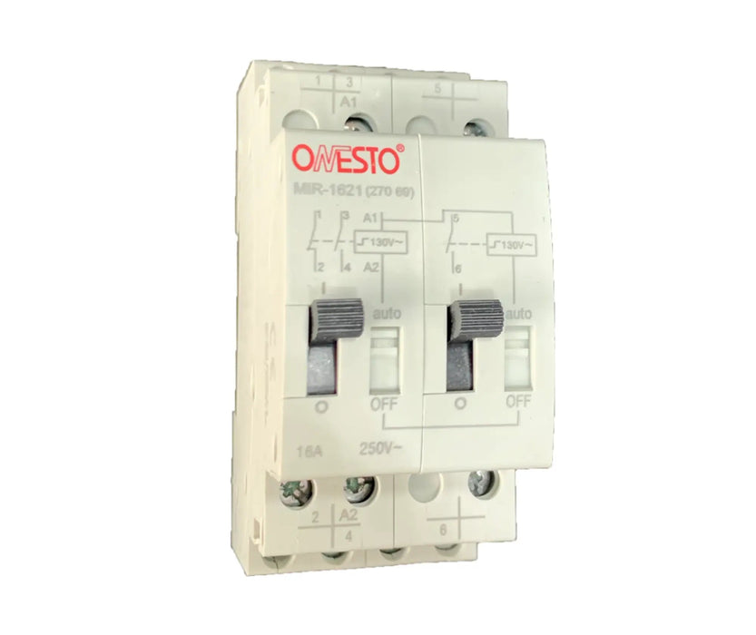 ONESTO 2 MODULE 16A 2NO + 1NC STEP RELAY - Onesto - Standard Lighting