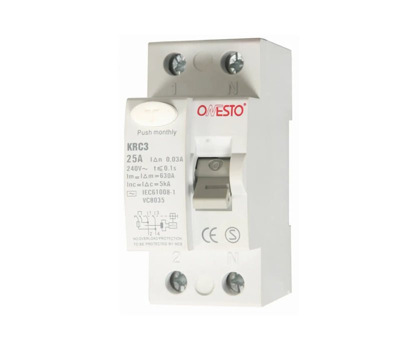 ONESTO KRC3 - 280 2 POLE 80A EARTH LEAKAGE - Onesto - Standard Lighting (Pty) Ltd