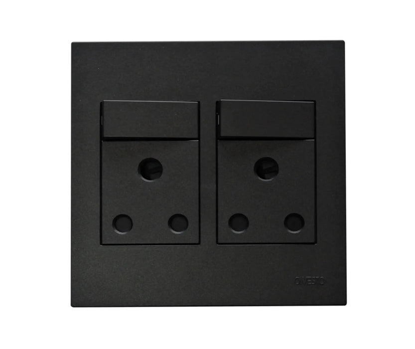 ONESTO MATRIX BK - MXP - 4002 4X4 DOUBLE SOCKET BLACK - Onesto - Standard Lighting