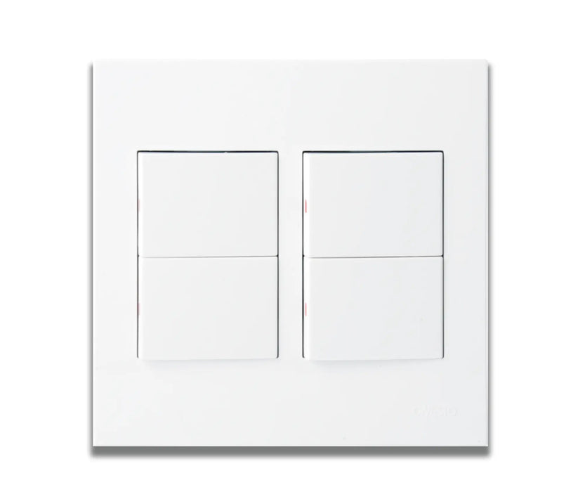 ONESTO MATRIX MXS - 4041 4X4 4 LEVER 1 WAY SWITCH - Onesto - Standard Lighting