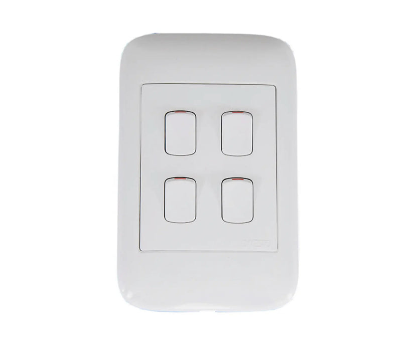 ONESTO ORACLE ON2042 2X4 4 LEVER 2 WAY SWITCH WHITE - Onesto - Standard Lighting (Pty) Ltd