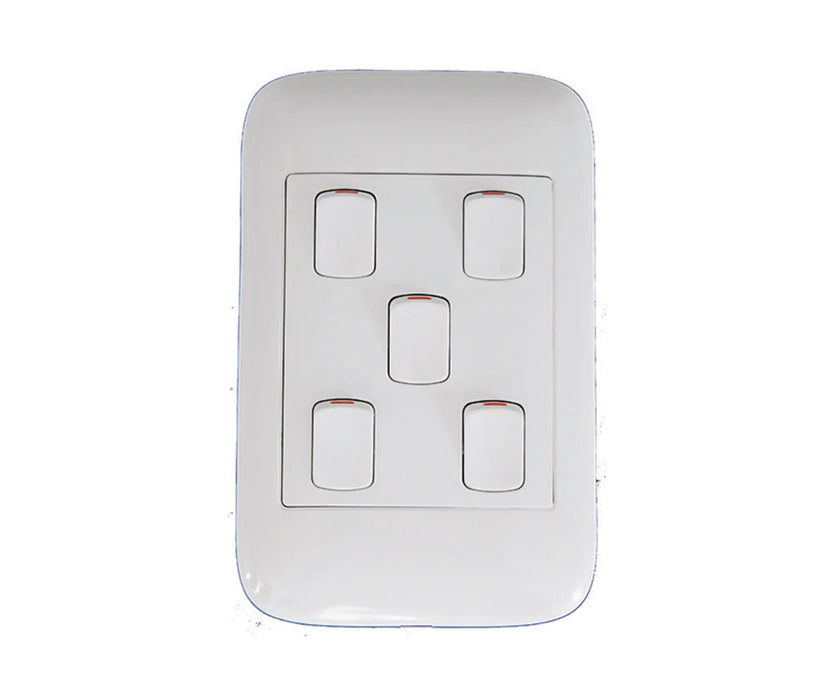 ONESTO ORACLE ON2052 2X4 5 LEVER 2 WAY SWITCH WHITE - Onesto - Standard Lighting (Pty) Ltd