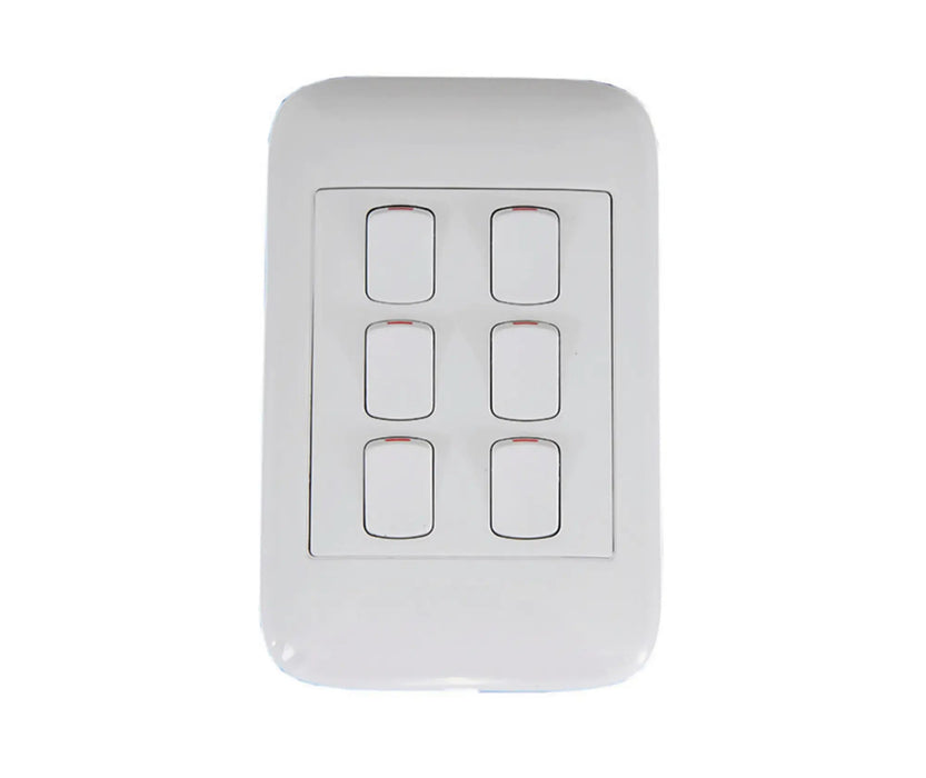 ONESTO ORACLE ON2062 2X4 6 LEVER 2 WAY SWITCH WHITE - Onesto - Standard Lighting (Pty) Ltd
