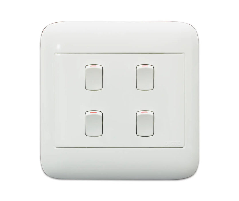 ONESTO ORACLE ON4042 4X4 4 LEVER 2 WAY SWITCH WHITE - Onesto - Standard Lighting (Pty) Ltd