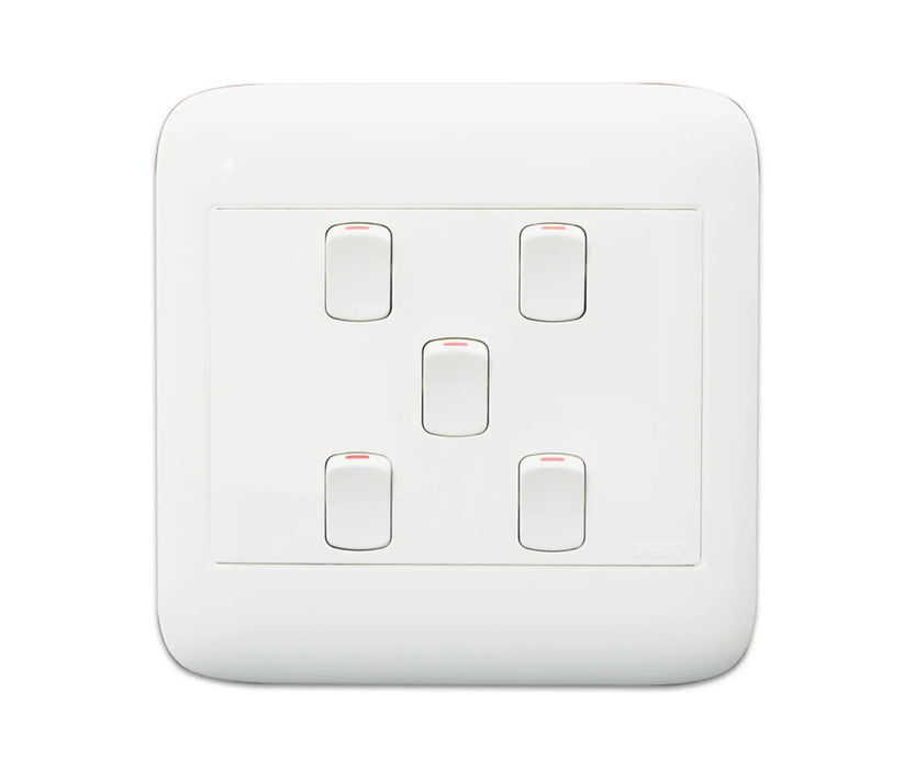 ONESTO ORACLE ON4052 4X4 5 LEVER 2 WAY SWITCH WHITE - Onesto - Standard Lighting (Pty) Ltd