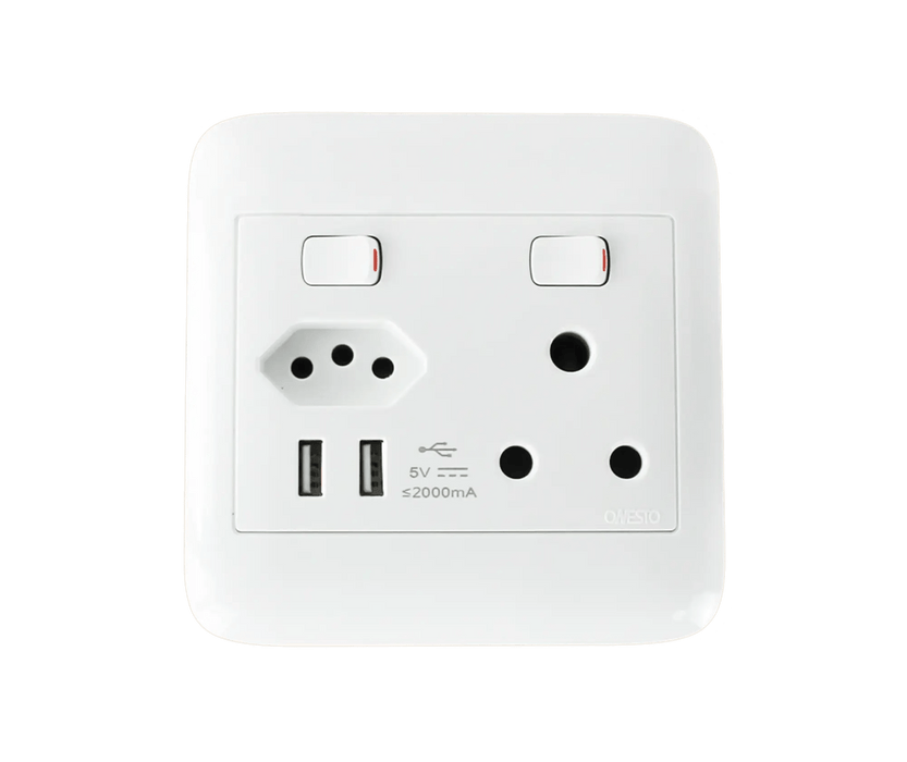 ONESTO ORACLE ONP4112A 4X4 SA + SLIMLINE + USB SOCKET - Onesto - Standard Lighting (Pty) Ltd