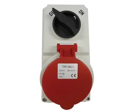 16A & 32A SWITCHED SOCKET INTERLOCKED - SURFACE MOUNTING IP44 - Standard Lighting (Pty) Ltd