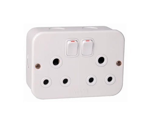 16A DOUBLE STEEL INDUSTRIAL SOCKET - Standard Lighting (Pty) Ltd