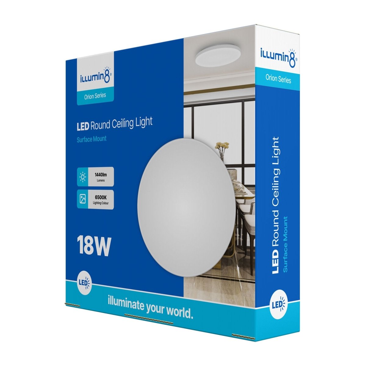 18W Plain Round Surface Mount Ceiling Light - ILLUMIN8 - Standard Lighting