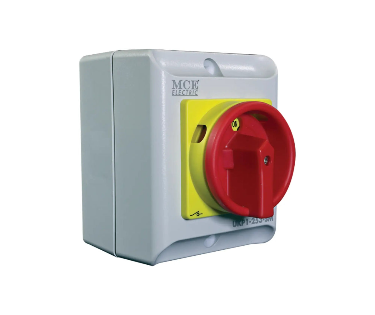 2 Pole Lockable Surface Mount Isolator - IP65 - MCE ELECTRIC - Standard Lighting