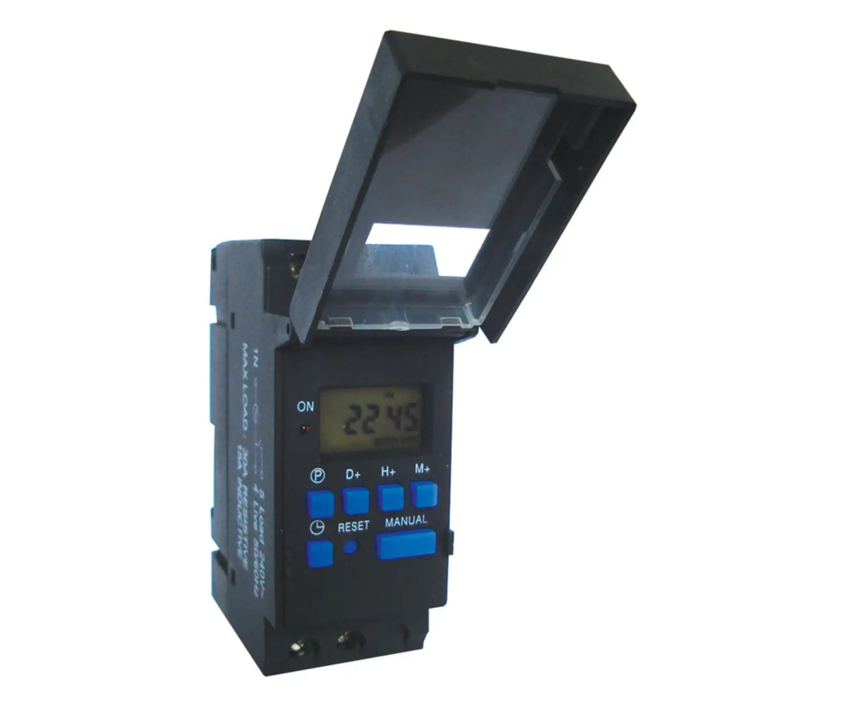 20A 7 Day Digital Timer - Mini Rail - MCE ELECTRIC - Standard Lighting