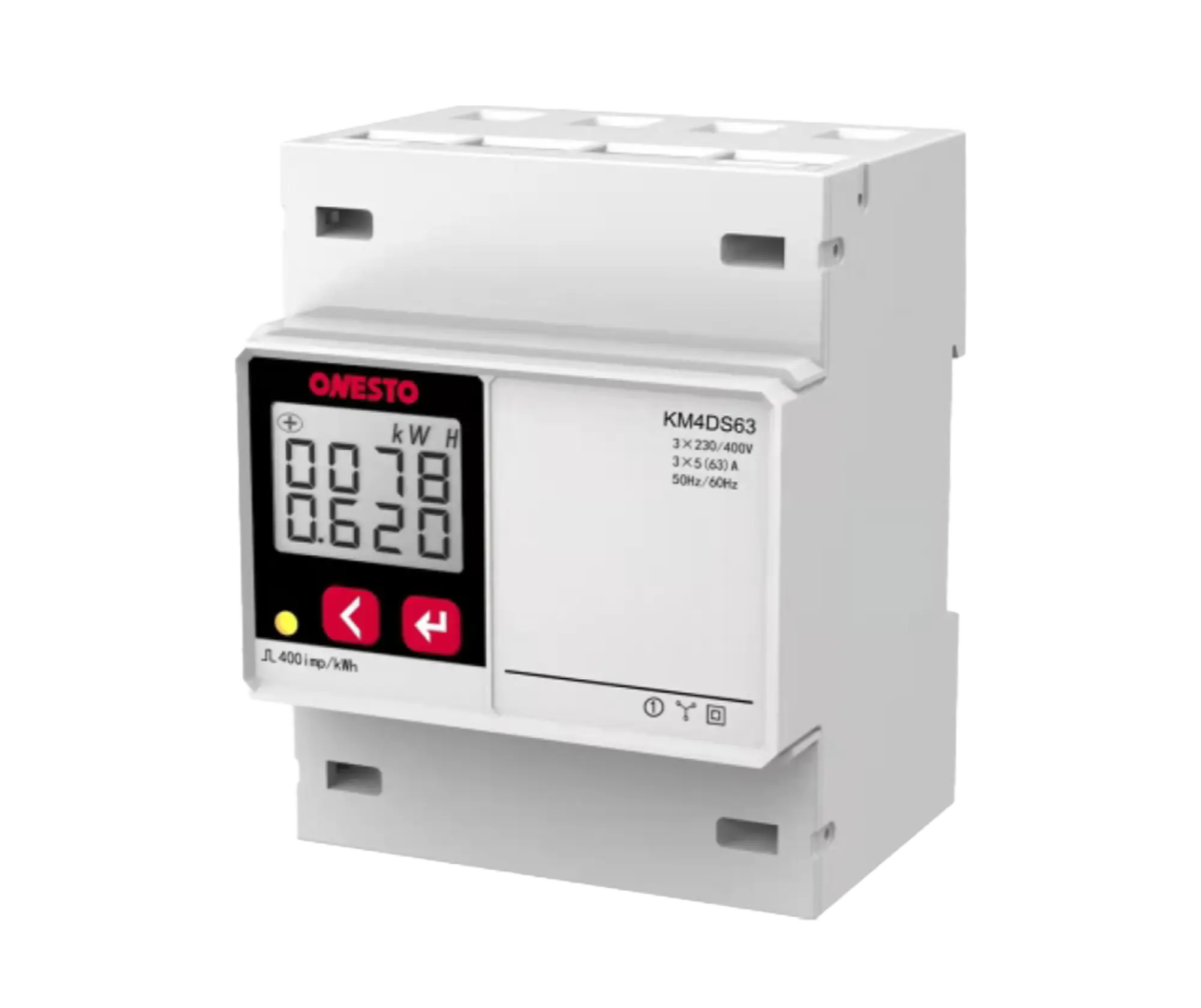 3 Phase 63A Din Rail Direct Reading Energy Meter - ONESTO - Standard Lighting