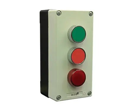 3 WAY PVC START/STOP + PILOT LIGHT CONTROL STATION - Standard Lighting (Pty) Ltd