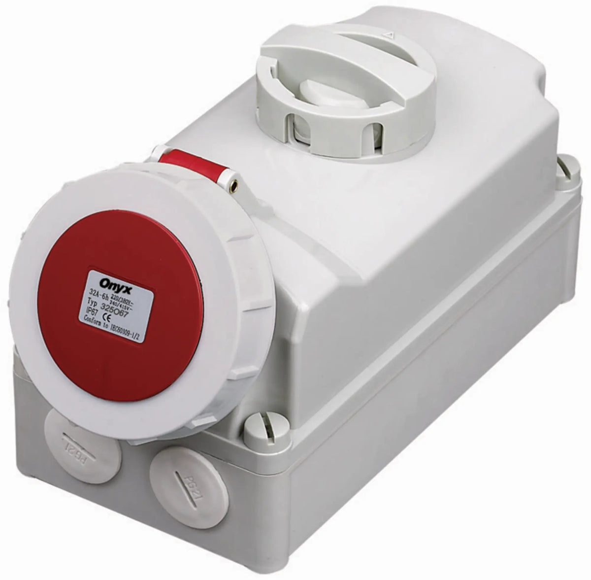 32A IP67 Switched Socket With Interlock Surface Mount - ONESTO - Standard Lighting