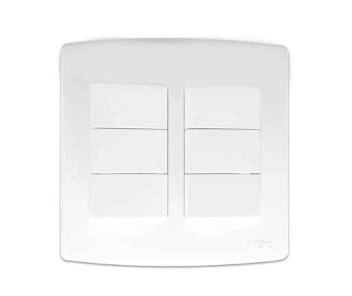 4X4 6 Lever Switch White - Onesto - Standard Lighting (Pty) Ltd