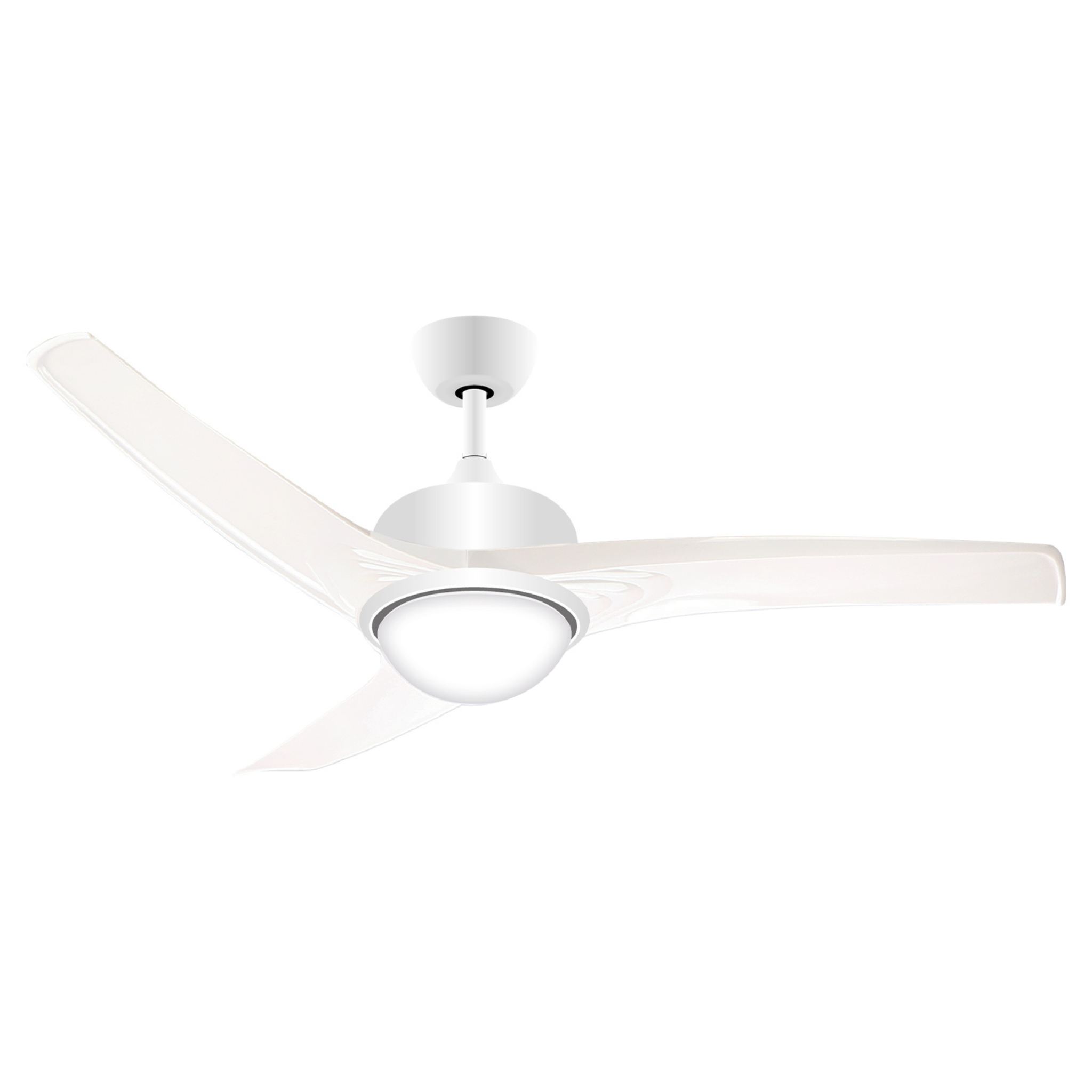 Sirocco 3 Blade Ceiling Fan With LED Light - White