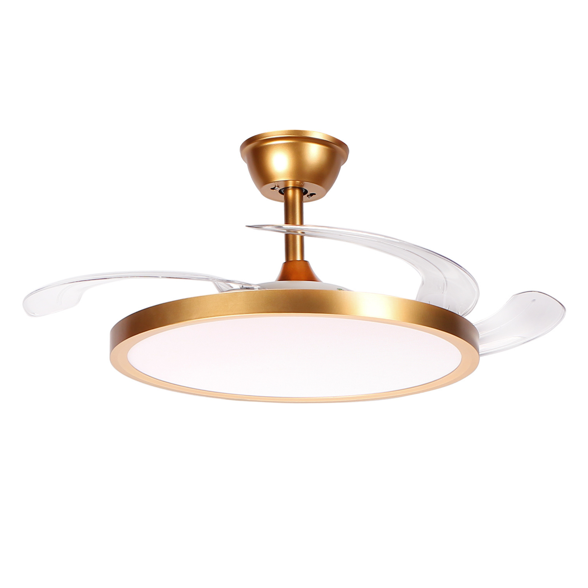 3 Blade Retractable Ceiling Fan - Gold