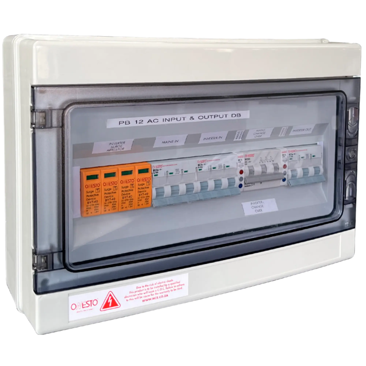AC Input & Output DB Board for 12kW 3 Phase Inverter - ONESTO - Standard Lighting