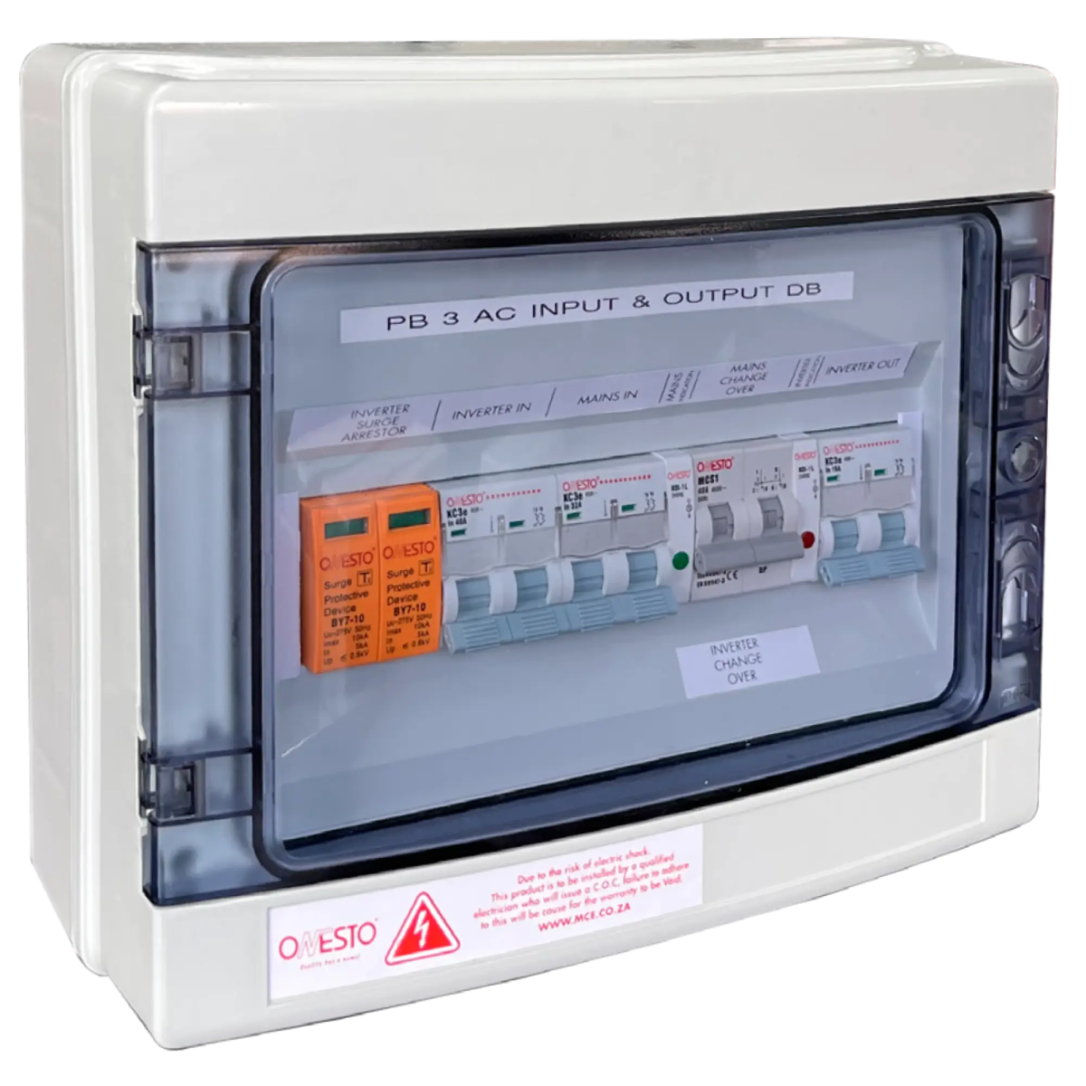 AC Input & Output DB Board for 6kW 1 Phase Inverter - ONESTO - Standard Lighting