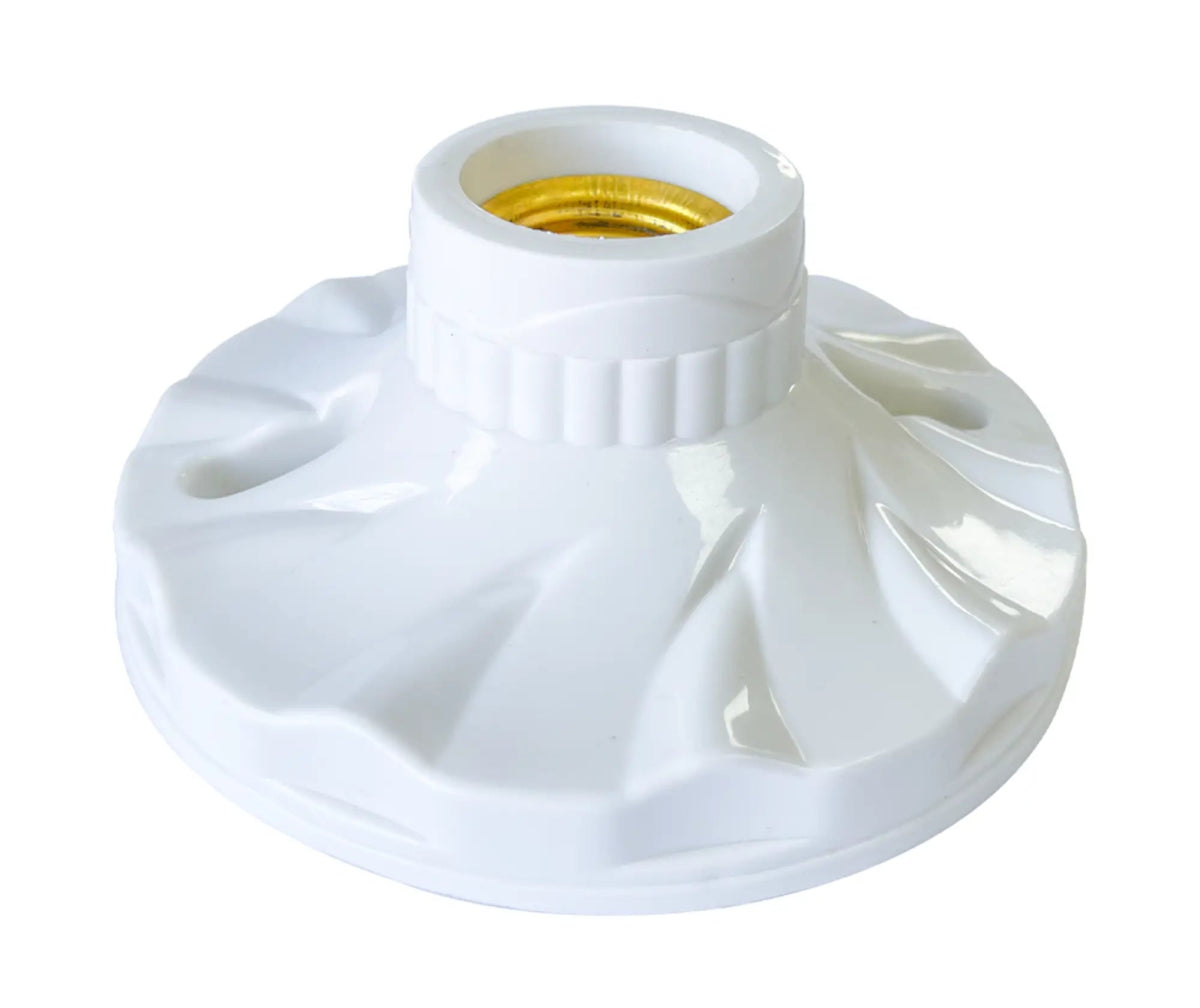 E27 Plastic Base Mount Lamp Holder (Per 10 Pieces) - Spiral - O - LITE - Standard Lighting