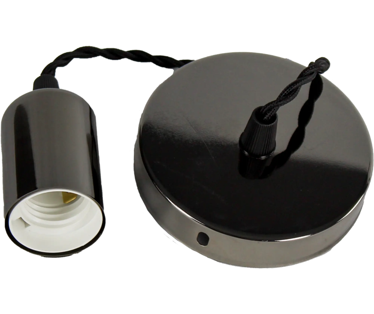 Flat Black Pendant Lamp Holder - O - LITE - Standard Lighting