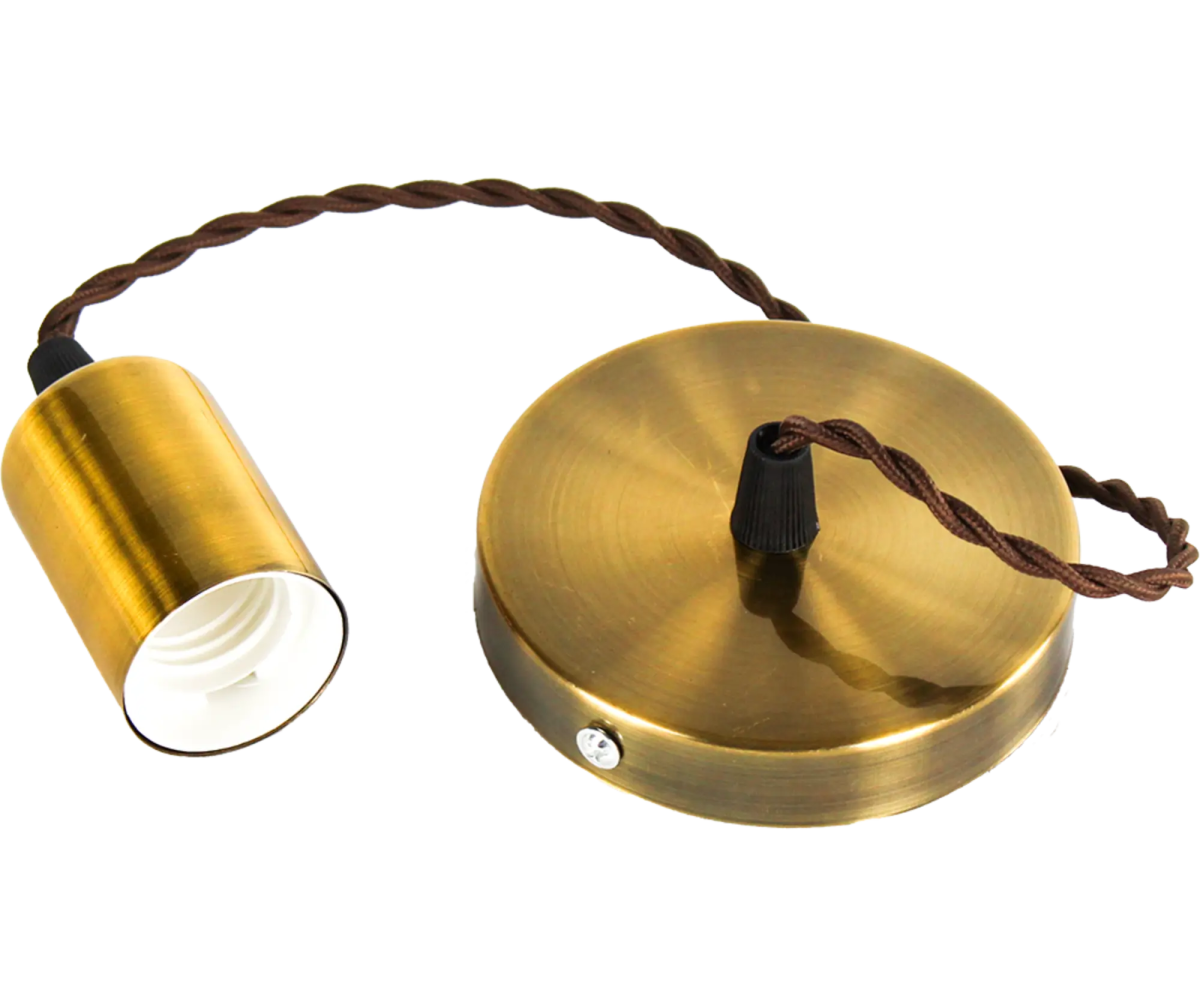 Flat Gold Copper Pendant Lamp Holder - O - LITE - Standard Lighting