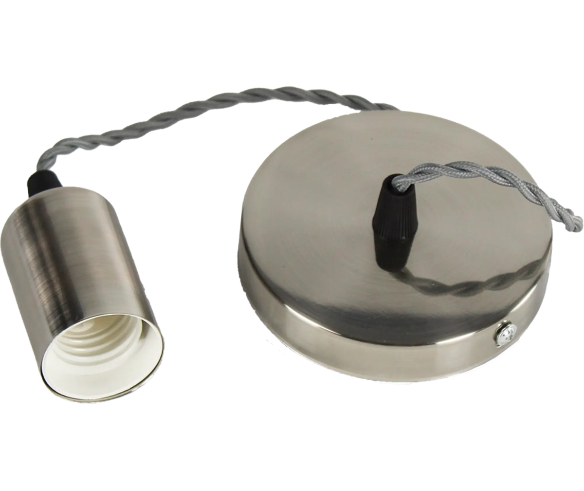Flat Gun Metal Pendant Lamp Holder - O - LITE - Standard Lighting