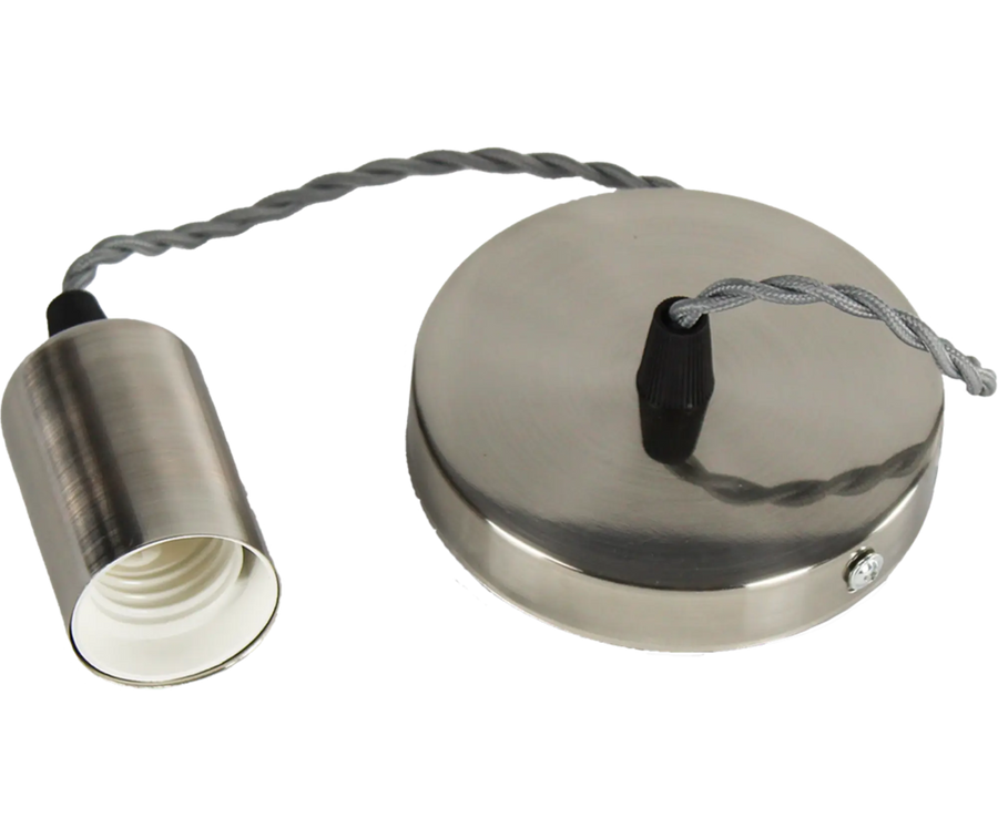Flat Gun Metal Pendant Lamp Holder - O - LITE - Standard Lighting