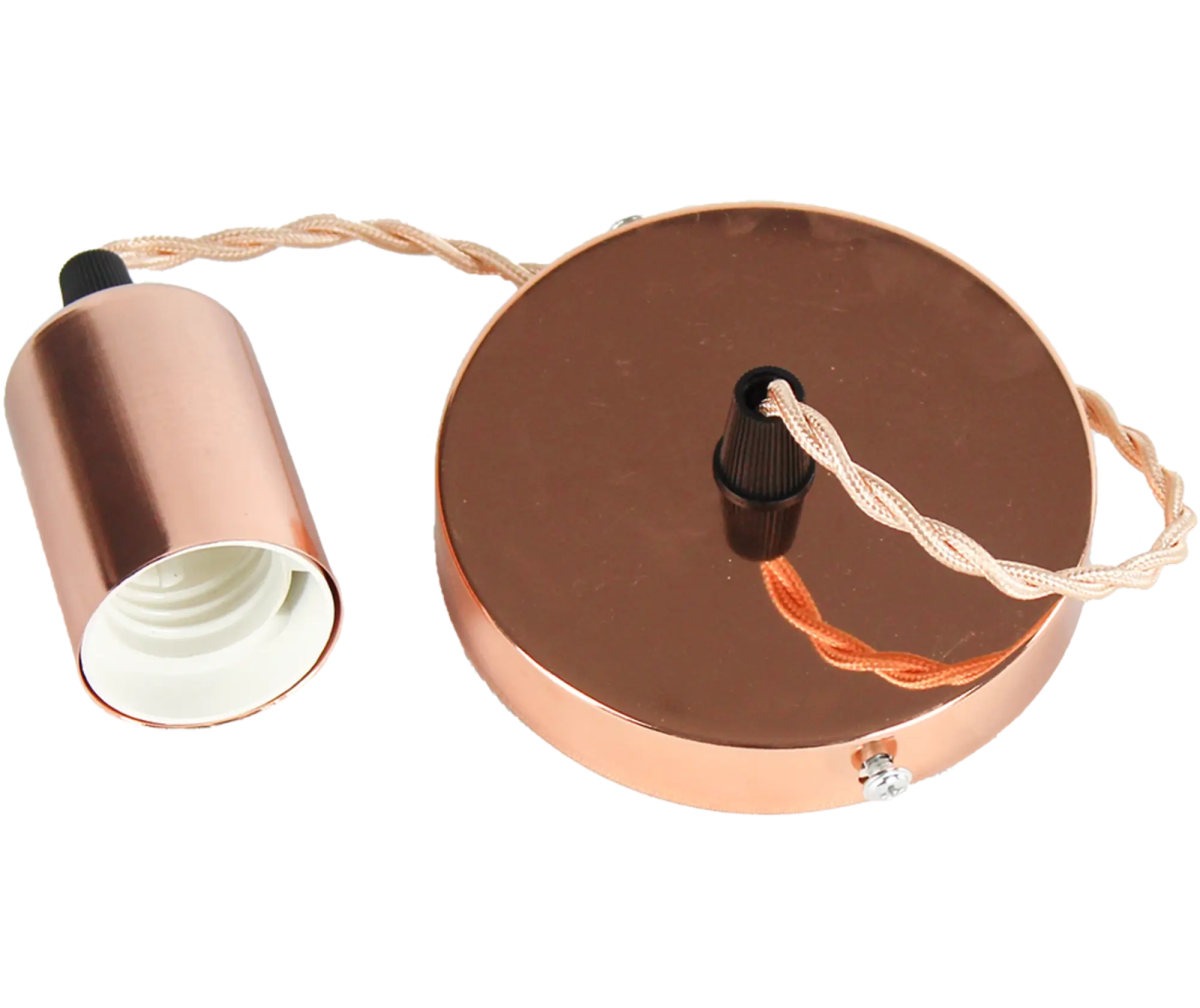 Flat Rose Gold Pendant Lamp Holder - O - LITE - Standard Lighting