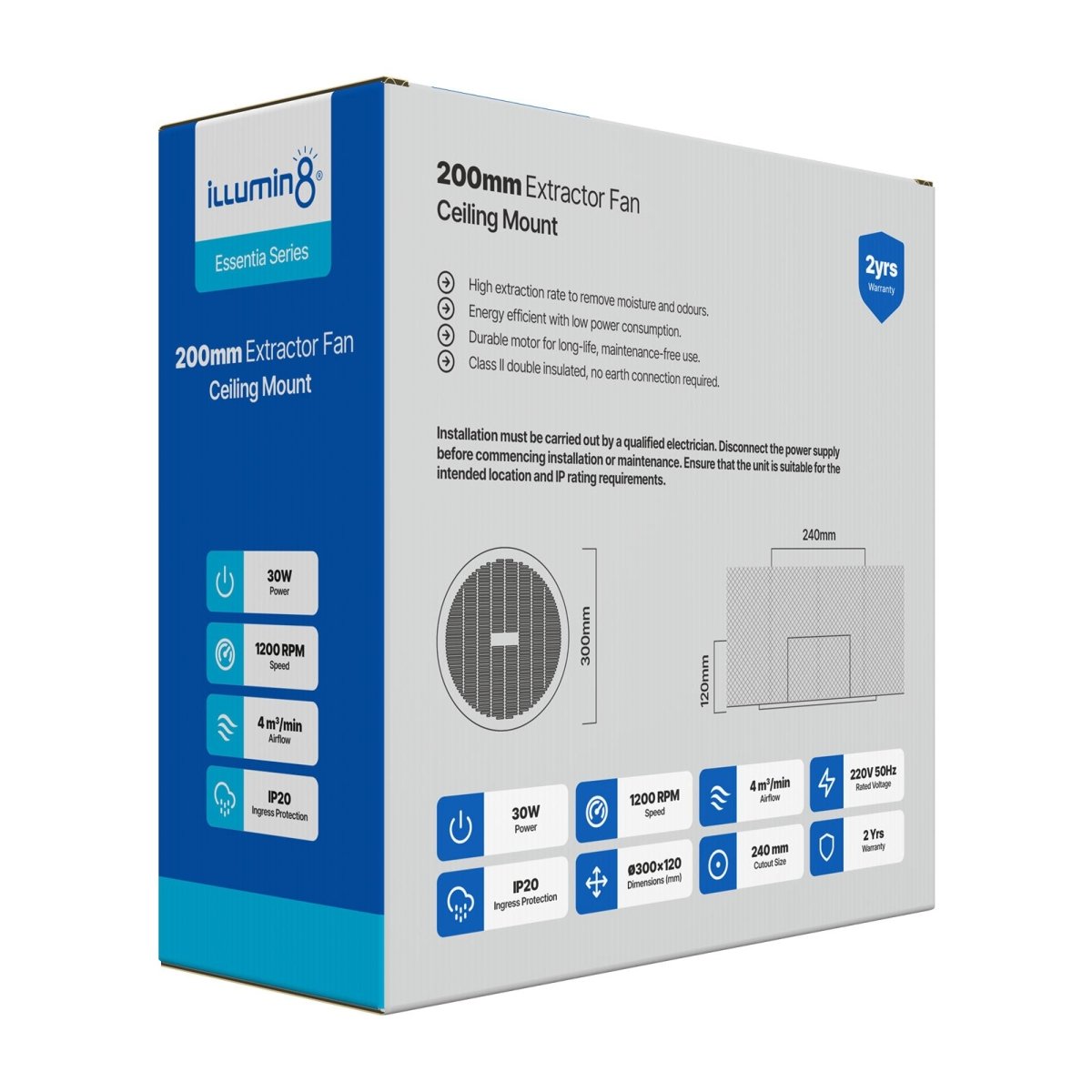 illumin8 30W Ceiling Mount Extractor Fan - ILLUMIN8 - Standard Lighting