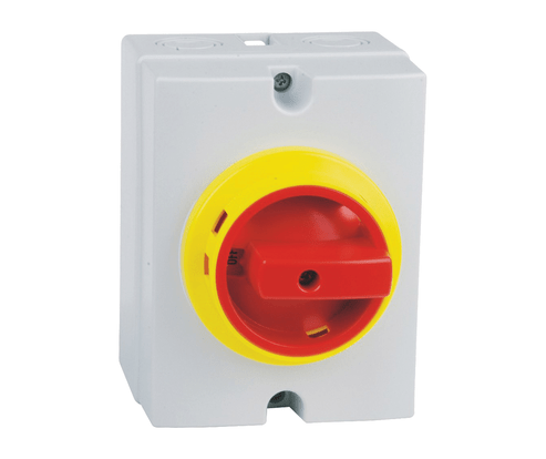 LOCKABLE 4 POLE SURFACE MOUNT ISOLATORS IP65 AC - Standard Lighting (Pty) Ltd