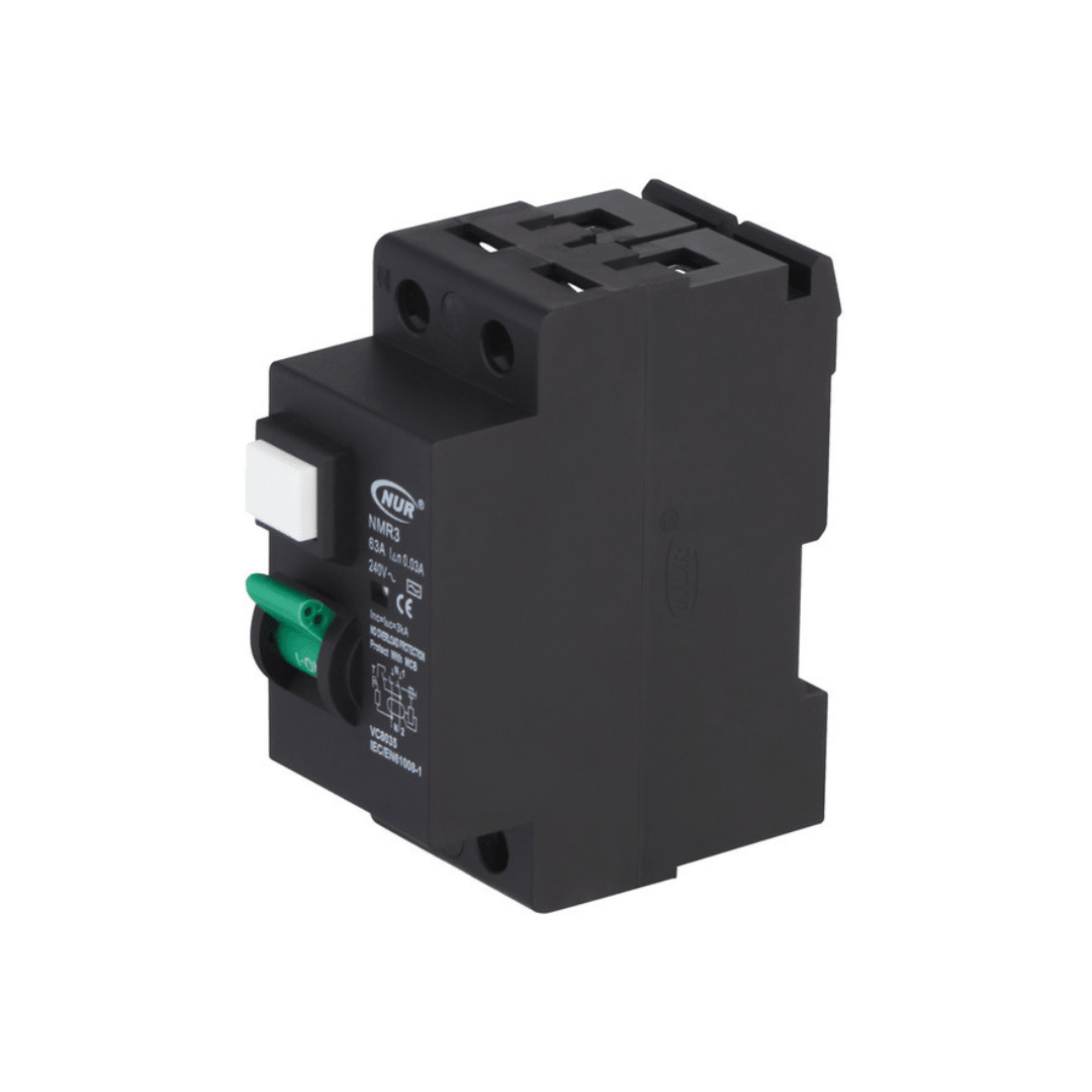NUR 2 Pole 63A Mini Rail Earth Leakage - NUR - Standard Lighting