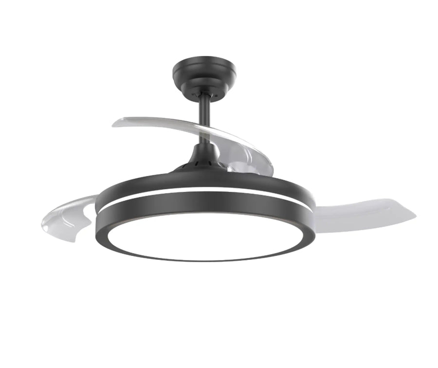 O - LITE AQUILA RETRACTABLE 3 BLADE CEILING FAN BLACK - O - Lite - Standard Lighting