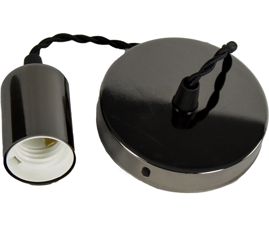 O - LITE BLACK FLAT PENDANT LAMP HOLDER - O - Lite - Standard Lighting