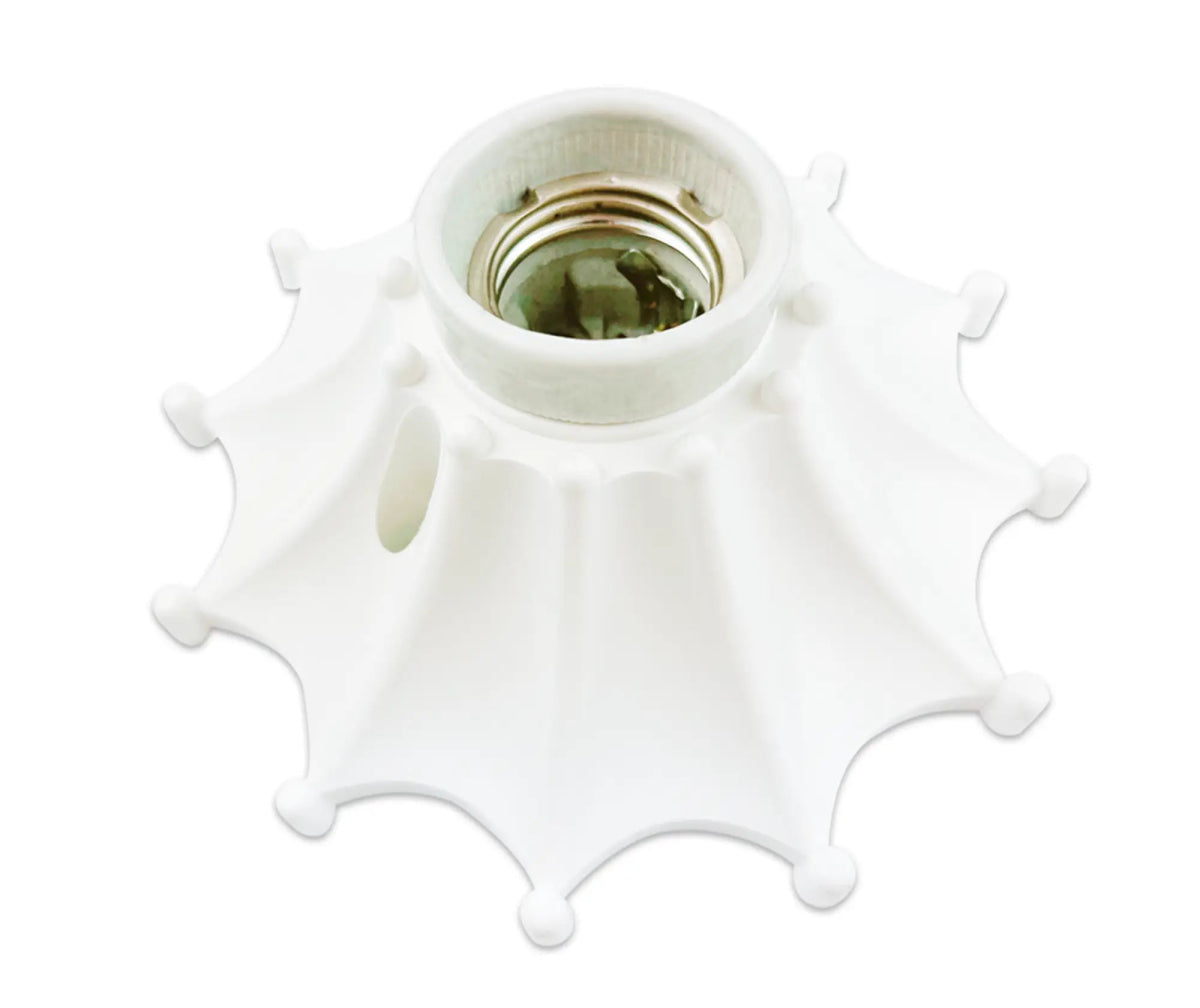 O - LITE E27 BASE MOUNT CLOTH LAMP HOLDER WHITE (PER 10 PIECES) - O - Lite - Standard Lighting