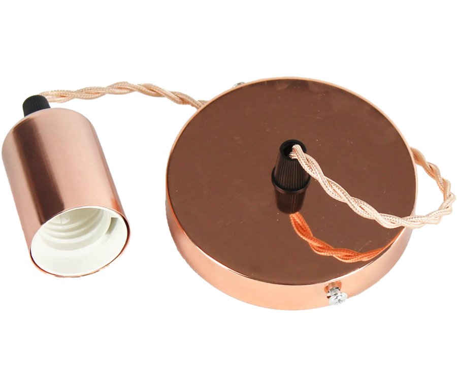 O - LITE ROSE GOLD FLAT PENDANT LAMP HOLDER - O - Lite - Standard Lighting