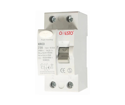 Onesto 2 Pole 80A Din Rail Earth Leakage - ONESTO - Standard Lighting