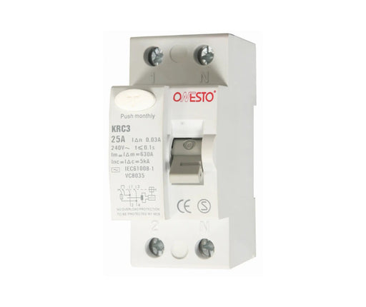 ONESTO KRC3 - 280 2 POLE 80A EARTH LEAKAGE - Onesto - Standard Lighting (Pty) Ltd