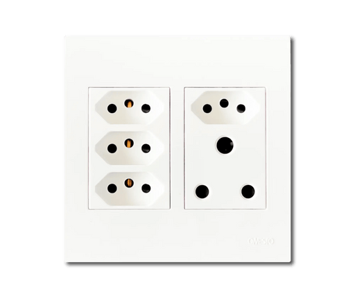 ONESTO MATRIX MXP - 4005EUU 4X4 SINGLE + SLIMLINE UNSWITCHED SOCKET - Onesto - Standard Lighting