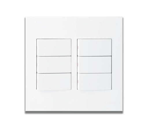 ONESTO MATRIX MXS - 4061 4X4 6 LEVER 1 WAY SWITCH - Onesto - Standard Lighting