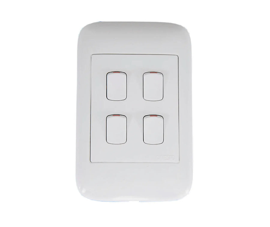 ONESTO ORACLE ON2042 2X4 4 LEVER 2 WAY SWITCH WHITE - Onesto - Standard Lighting (Pty) Ltd