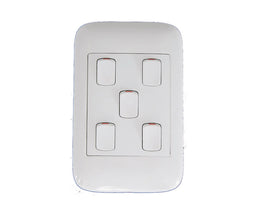 ONESTO ORACLE ON2052 2X4 5 LEVER 2 WAY SWITCH WHITE - Onesto - Standard Lighting (Pty) Ltd