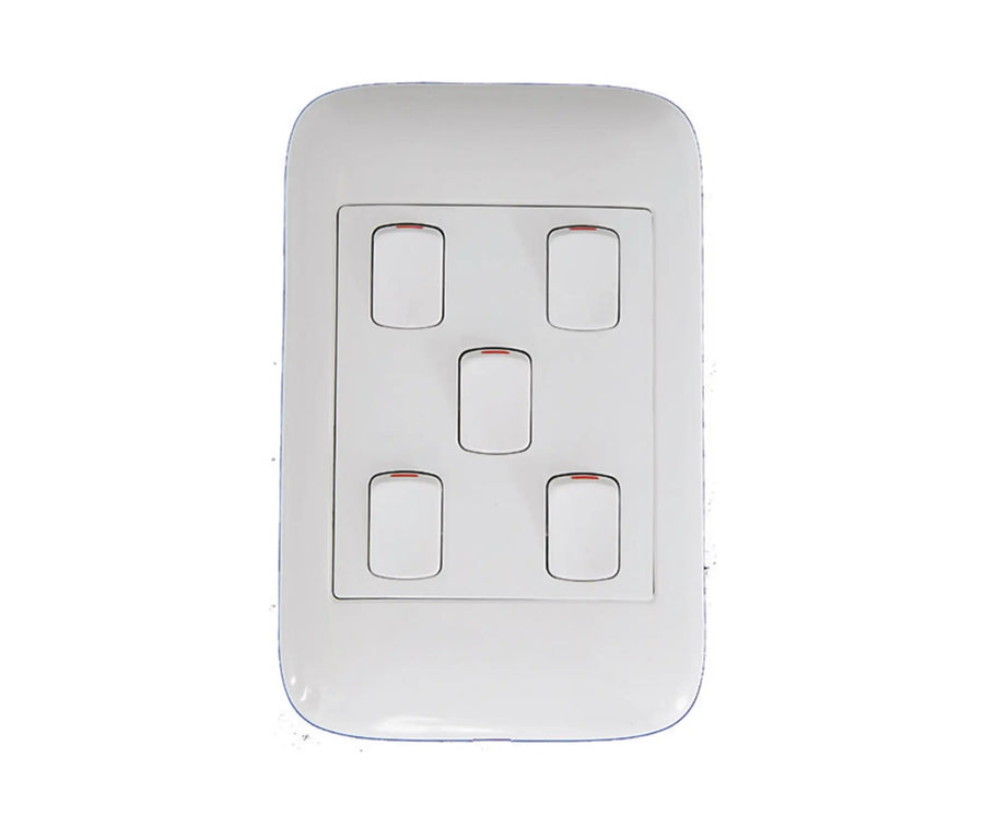ONESTO ORACLE ON2052 2X4 5 LEVER 2 WAY SWITCH WHITE - Onesto - Standard Lighting (Pty) Ltd