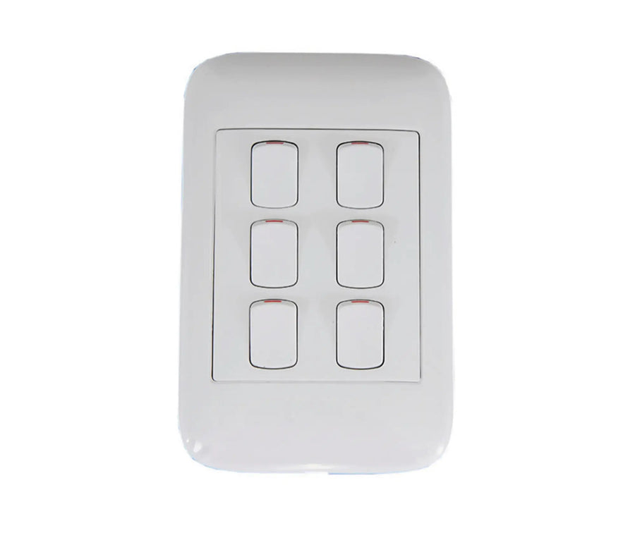 ONESTO ORACLE ON2062 2X4 6 LEVER 2 WAY SWITCH WHITE - Onesto - Standard Lighting (Pty) Ltd