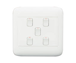 ONESTO ORACLE ON4052 4X4 5 LEVER 2 WAY SWITCH WHITE - Onesto - Standard Lighting (Pty) Ltd